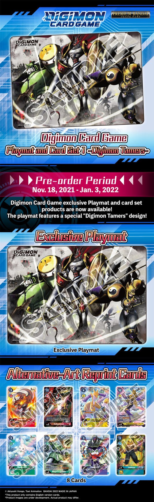 Digimon Card Game Playmat and Card Set 1 Digimon Tamers [PB-08]
