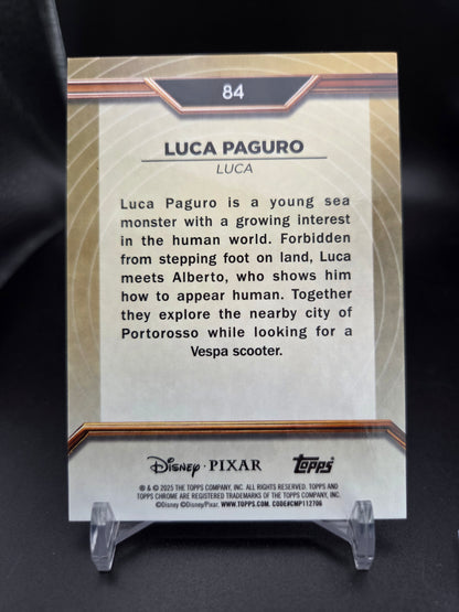 Luca Paguro Pixar Gold Guilded Wave #75/75 BOOKEND - 2025 Topps Chrome Disney Pixar #84